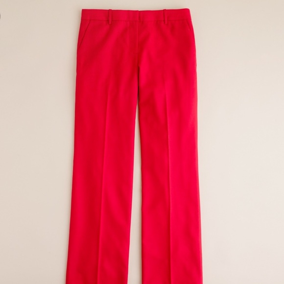 NWOT J Crew Cafe Trouser in ruby red wool - Picture 2 of 8